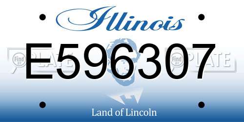 E596307 Illinois License Plate