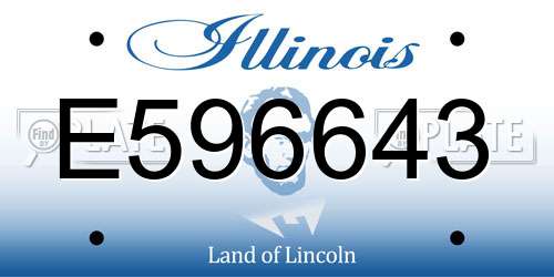 E596643 Illinois License Plate
