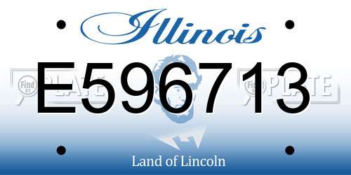 E596713 Illinois License Plate