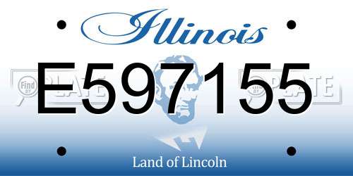 E597155 Illinois License Plate
