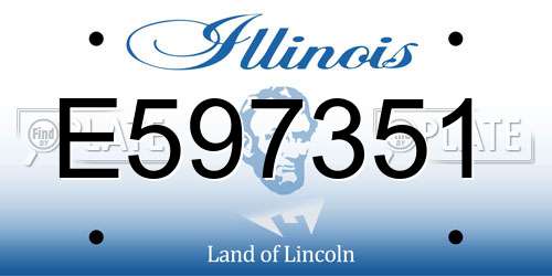E597351 Illinois License Plate