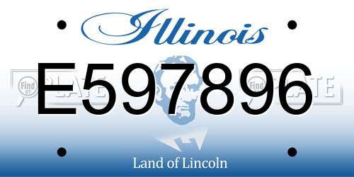 E597896 Illinois License Plate