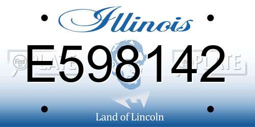 E598142 Illinois License Plate