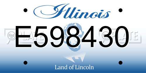 E598430 Illinois License Plate