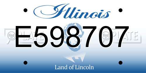 E598707 Illinois License Plate
