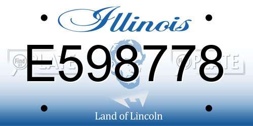 E598778 Illinois License Plate