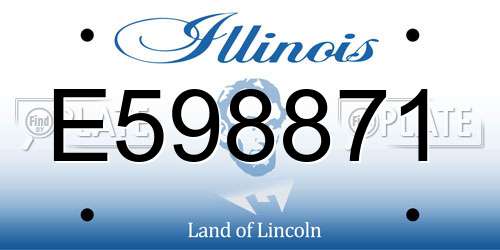 E598871 Illinois License Plate