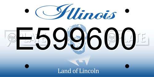 E599600 Illinois License Plate
