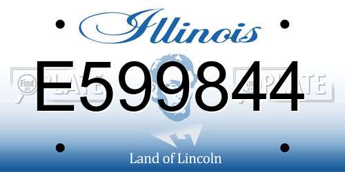 E599844 Illinois License Plate