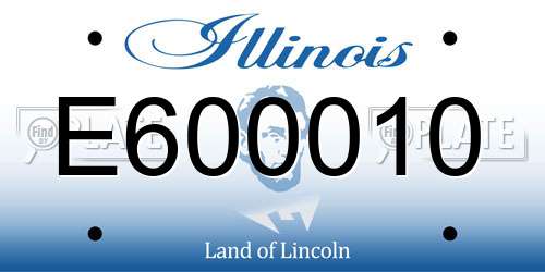 E600010 Illinois License Plate