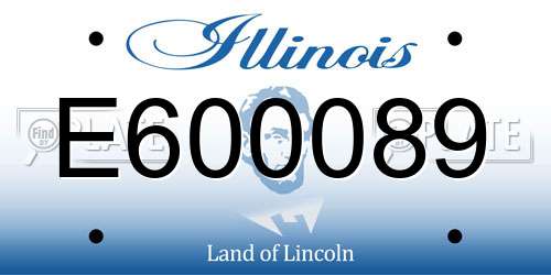 E600089 Illinois License Plate