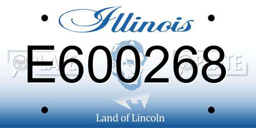 E600268 Illinois License Plate
