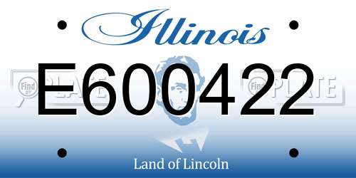 E600422 Illinois License Plate