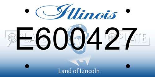 E600427 Illinois License Plate