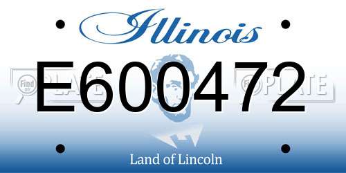 E600472 Illinois License Plate