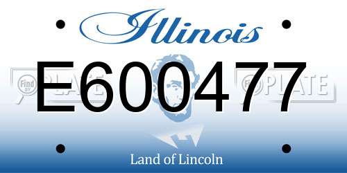 E600477 Illinois License Plate