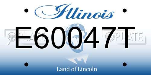 E60047T Illinois License Plate