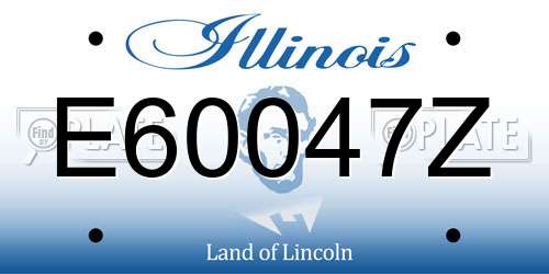 E60047Z Illinois License Plate