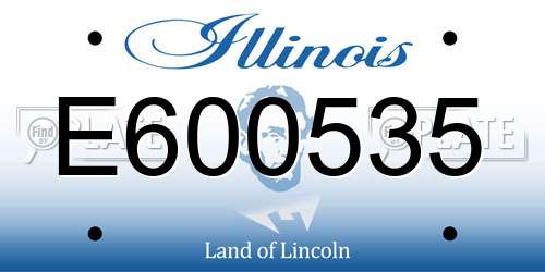 E600535 Illinois License Plate