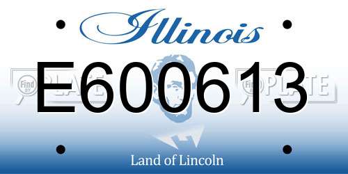E600613 Illinois License Plate