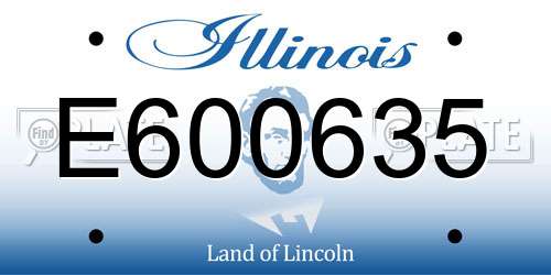 E600635 Illinois License Plate