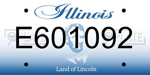 E601092 Illinois License Plate