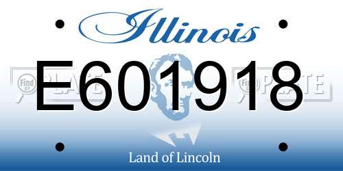 E601918 Illinois License Plate