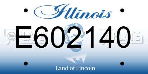 E602140 Illinois License Plate