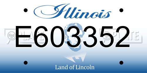 E603352 Illinois License Plate