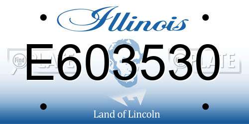 E603530 Illinois License Plate