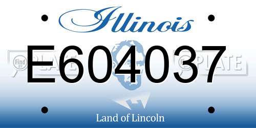 E604037 Illinois License Plate