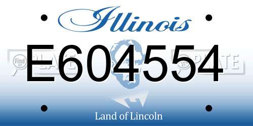 E604554 Illinois License Plate