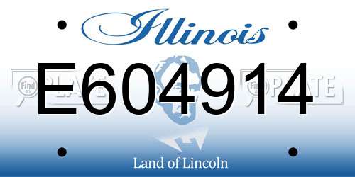 E604914 Illinois License Plate