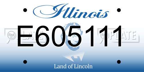 E605111 Illinois License Plate