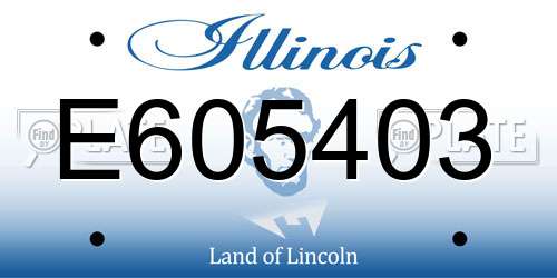 E605403 Illinois License Plate