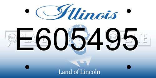 E605495 Illinois License Plate