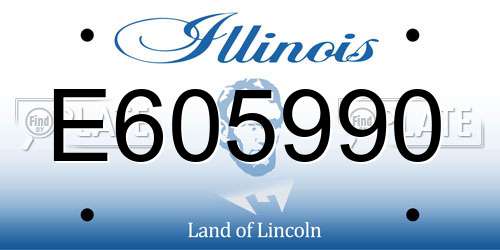 E605990 Illinois License Plate