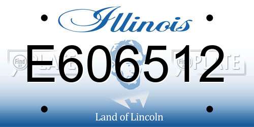 E606512 Illinois License Plate