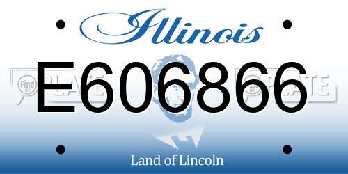 E606866 Illinois License Plate