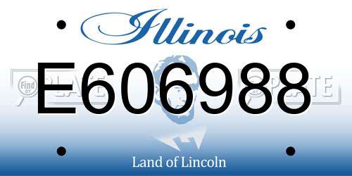 E606988 Illinois License Plate