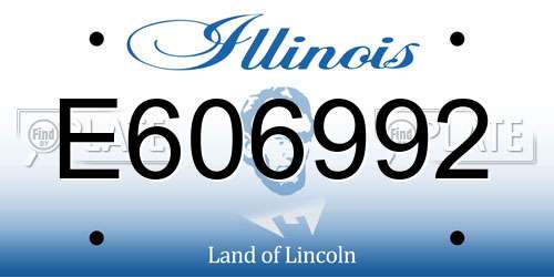 E606992 Illinois License Plate