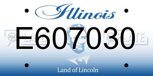 E607030 Illinois License Plate