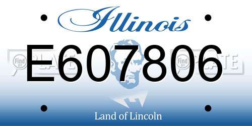 E607806 Illinois License Plate