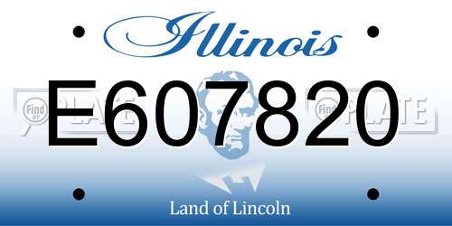 E607820 Illinois License Plate