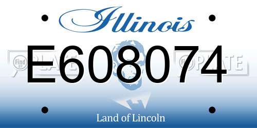 E608074 Illinois License Plate