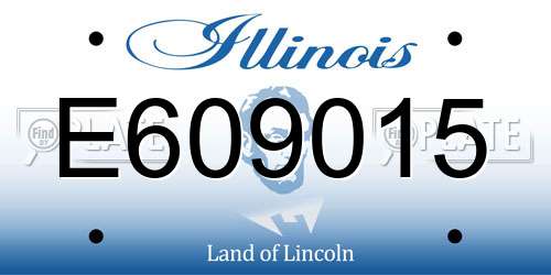 E609015 Illinois License Plate