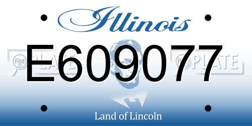 E609077 Illinois License Plate
