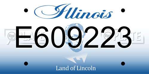 E609223 Illinois License Plate