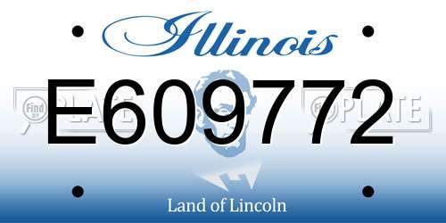 E609772 Illinois License Plate