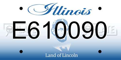 E610090 Illinois License Plate
